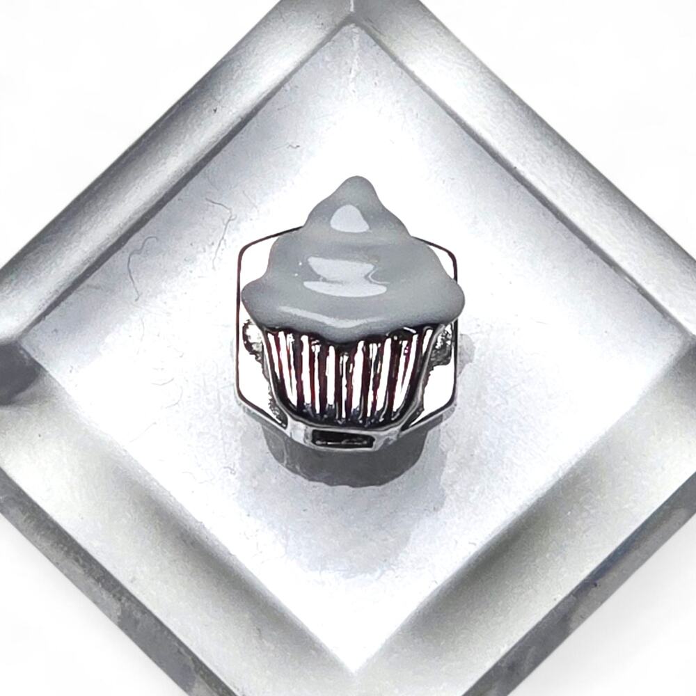 Keep Collective Cupcake Silver Tone Slide Key Charm For Bracelet Necklace Watch